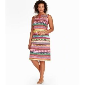 Talbots Women's Size 10 Sleeveless Geometric Stripe Shift Dress Shift dress